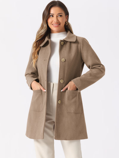 Turn Down Collar Single Breasted Winter Outwear Trench Coat