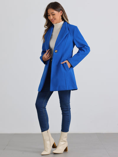 Lapel Collar Buttoned Outerwear Elegant Work Winter Coat