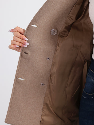 Long Sleeve Double Breasted Button Winter Outerwear Pea Coat