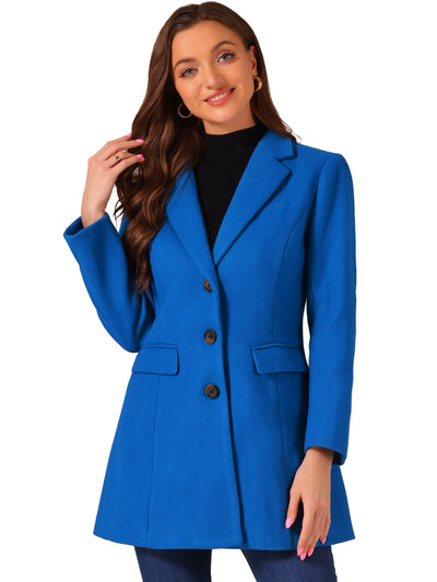 Notched Lapel Single Breasted Winter Outwear Long Coat