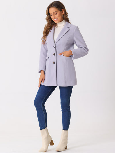 Notched Lapel Single Breasted Winter Outwear Long Coat