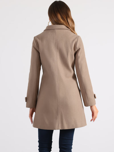 Winter Peter Pan Collar Mid-thigh A-line Single Breasted Pea Coat