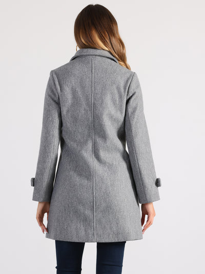 Winter Peter Pan Collar Mid-thigh A-line Single Breasted Pea Coat