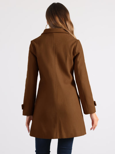 Winter Peter Pan Collar Mid-thigh A-line Single Breasted Pea Coat