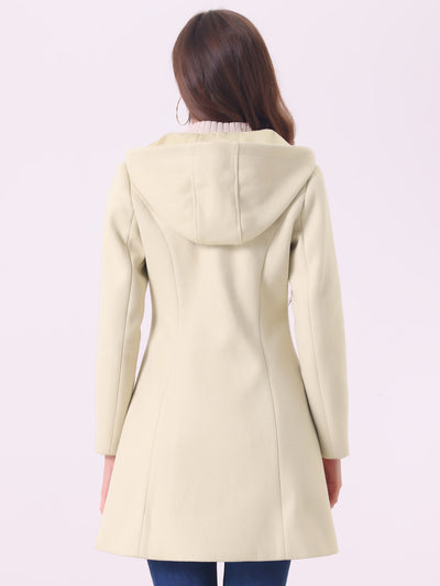 Hooded Toggle Button Up Duffle Coat Winter Outwear