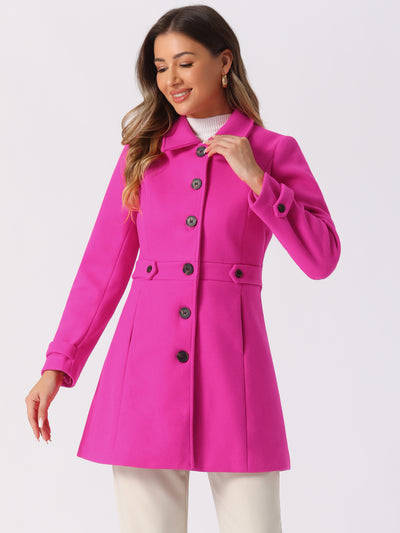 Winter Classic Outwear Overcoat with Pockets Single Breasted Coat