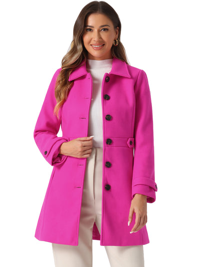 Winter Classic Outwear Overcoat with Pockets Single Breasted Coat