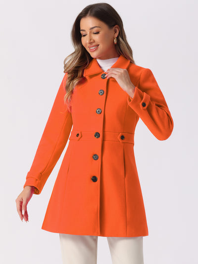 Winter Classic Outwear Overcoat with Pockets Single Breasted Coat