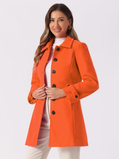 Winter Classic Outwear Overcoat with Pockets Single Breasted Coat