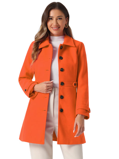 Winter Classic Outwear Overcoat with Pockets Single Breasted Coat