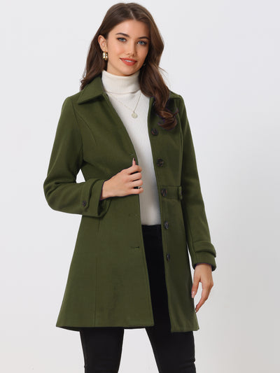 Winter Classic Outwear Overcoat with Pockets Single Breasted Coat