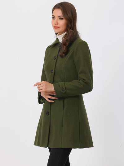 Winter Classic Outwear Overcoat with Pockets Single Breasted Coat