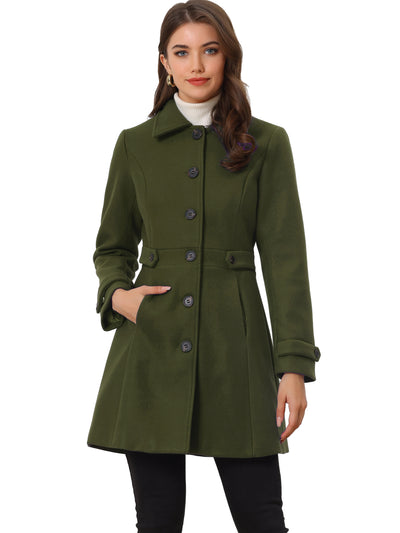 Winter Classic Outwear Overcoat with Pockets Single Breasted Coat