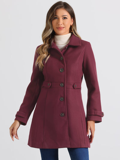 Winter Classic Outwear Overcoat with Pockets Single Breasted Coat