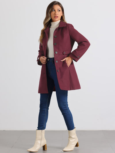 Winter Classic Outwear Overcoat with Pockets Single Breasted Coat