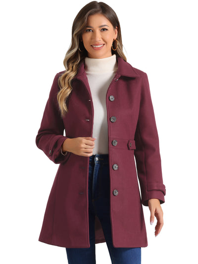 Winter Classic Outwear Overcoat with Pockets Single Breasted Coat