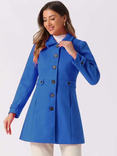 Winter Classic Outwear Overcoat with Pockets Single Breasted Coat