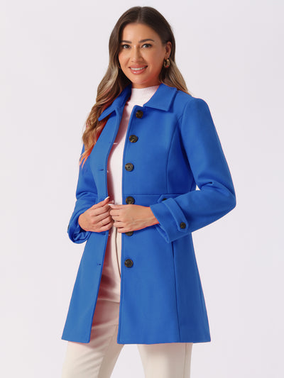 Winter Classic Outwear Overcoat with Pockets Single Breasted Coat