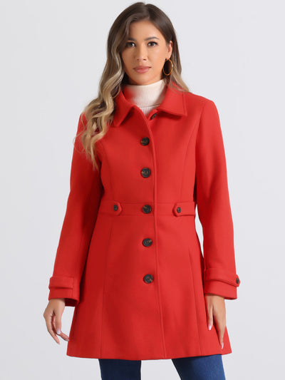 Winter Classic Outwear Overcoat with Pockets Single Breasted Coat