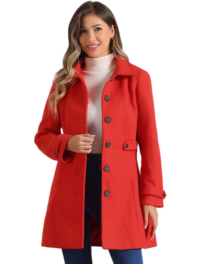 Winter Classic Outwear Overcoat with Pockets Single Breasted Coat