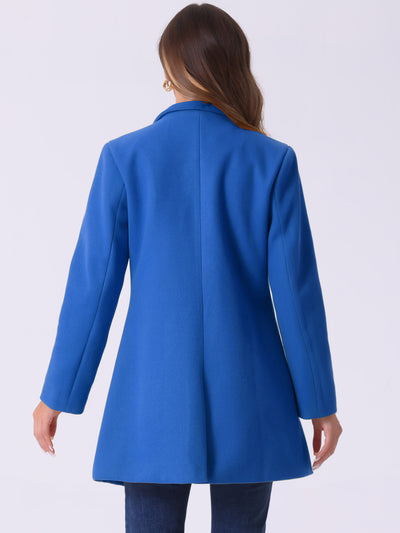 Mid-thigh Stand Collar Single Breasted Long Coat