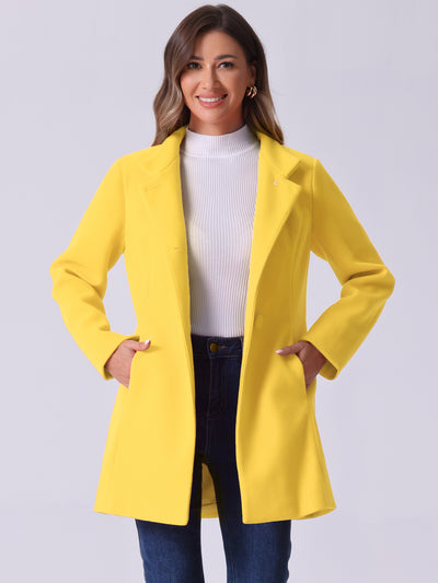 Mid-thigh Stand Collar Single Breasted Long Coat