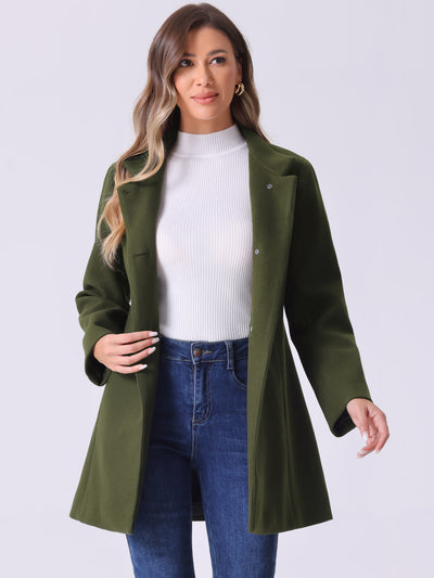 Mid-thigh Stand Collar Single Breasted Long Coat