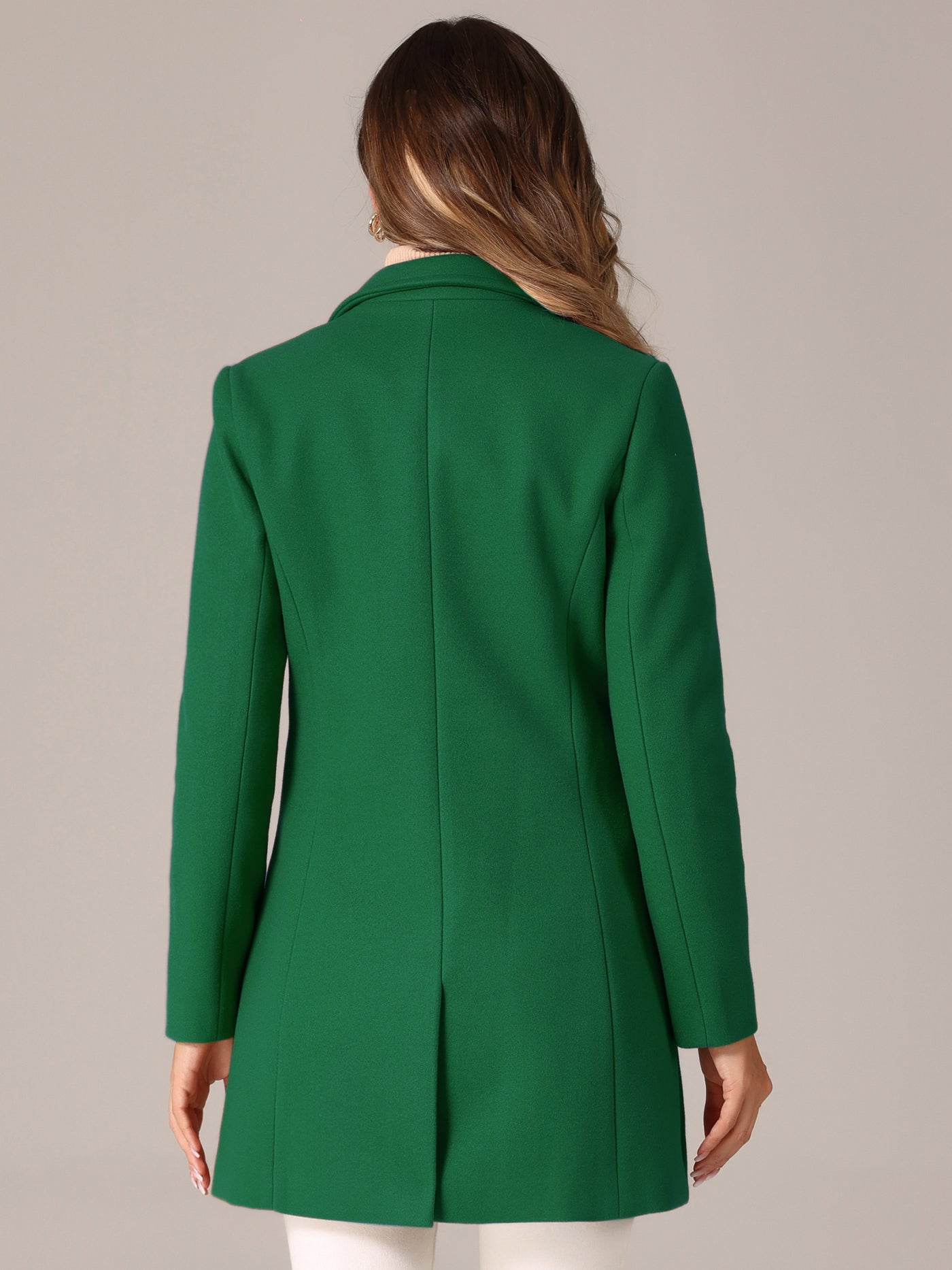 Allegra K Classic Notched Lapel Long Sleeve Buttoned Coat