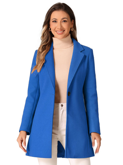 Classic Notched Lapel Long Sleeve Buttoned Coat