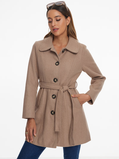 Winter Elegant Lapel Collar Long Trench Coat