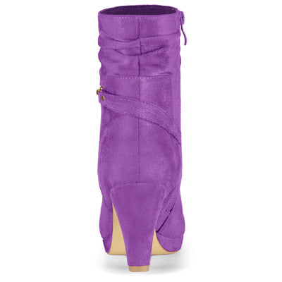 Ankle Zip Platform High Heel Mid Calf Boots