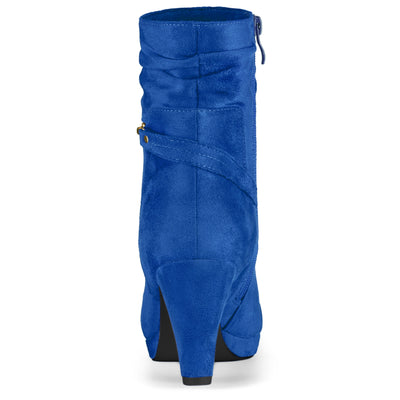 Ankle Zip Platform High Heel Mid Calf Boots