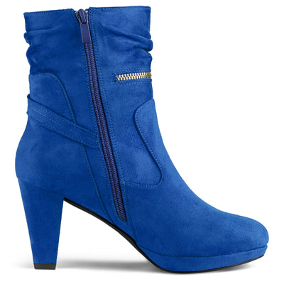 Ankle Zip Platform High Heel Mid Calf Boots