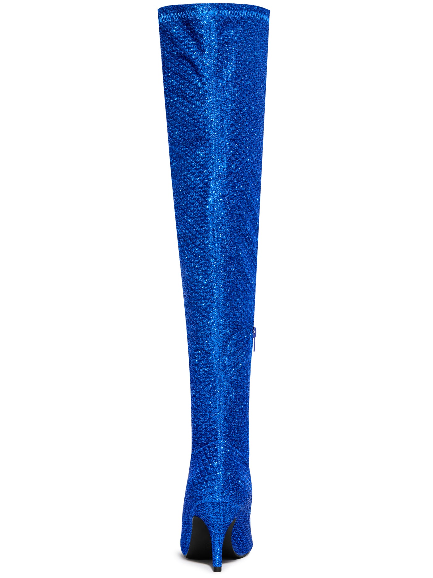 Allegra K Glitter Pointed Toe Stiletto Heel Over the Knee High Boots