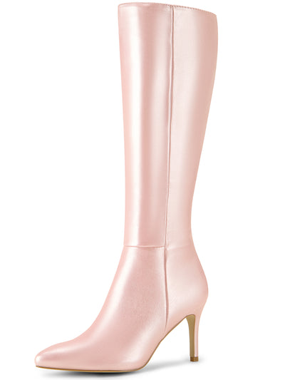 Pointed Toe Stiletto High Heel Zipper Knee High Boots