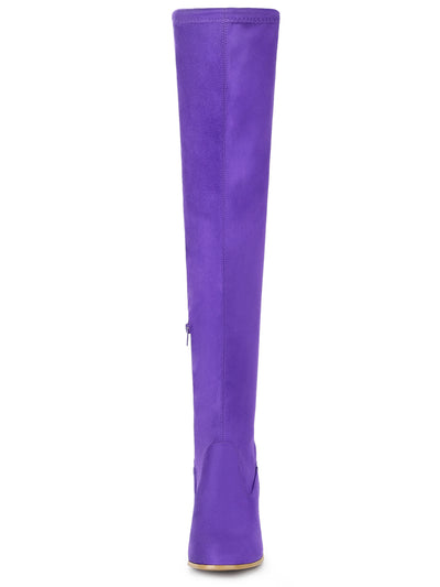 Round Toe Chunky Heel Over the Knee High Boots