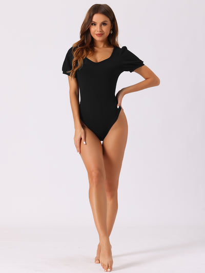 Body Suit Top Short Sleeve Sweetheart Neck Bodysuit