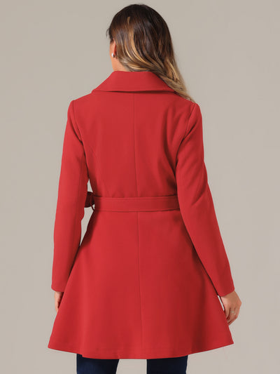 Elegant Overcoat Shawl Collar Single Winter Belted Long Coat