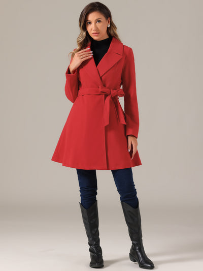 Elegant Overcoat Shawl Collar Single Winter Belted Long Coat