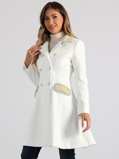 Winter Double Breasted Vintage A-line Flare Long Coat