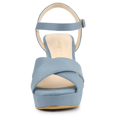 Platform Chunky Heel Ankle Strap Slingback Sandals