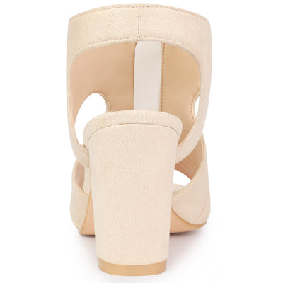 Women's Front Zipped Clog Shoes Chunky Heels Slingback Sandals