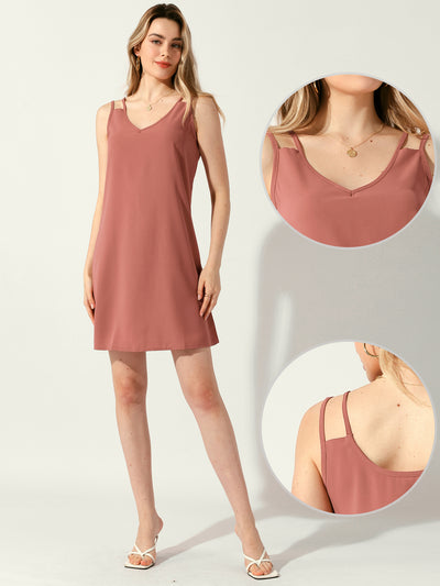 Allegra K Summer Casual Loose Sleeveless Mini Dress Sundress
