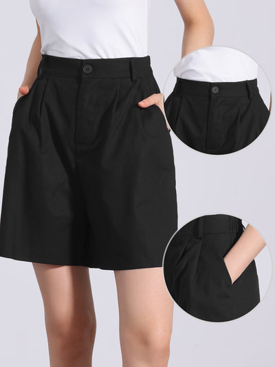 Linen Summer Casual Elastic High Waist Shorts