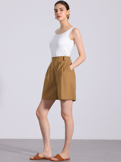 Linen Summer Casual Elastic High Waist Shorts