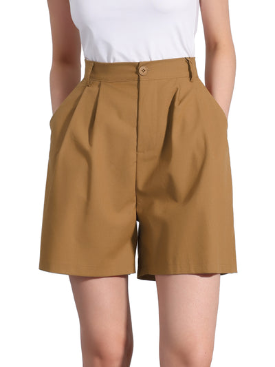 Linen Summer Casual Elastic High Waist Shorts