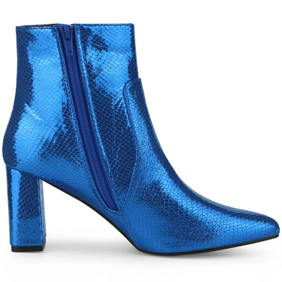 Snake Skin Halloween Costumes Chunky High Heel Ankle Boots