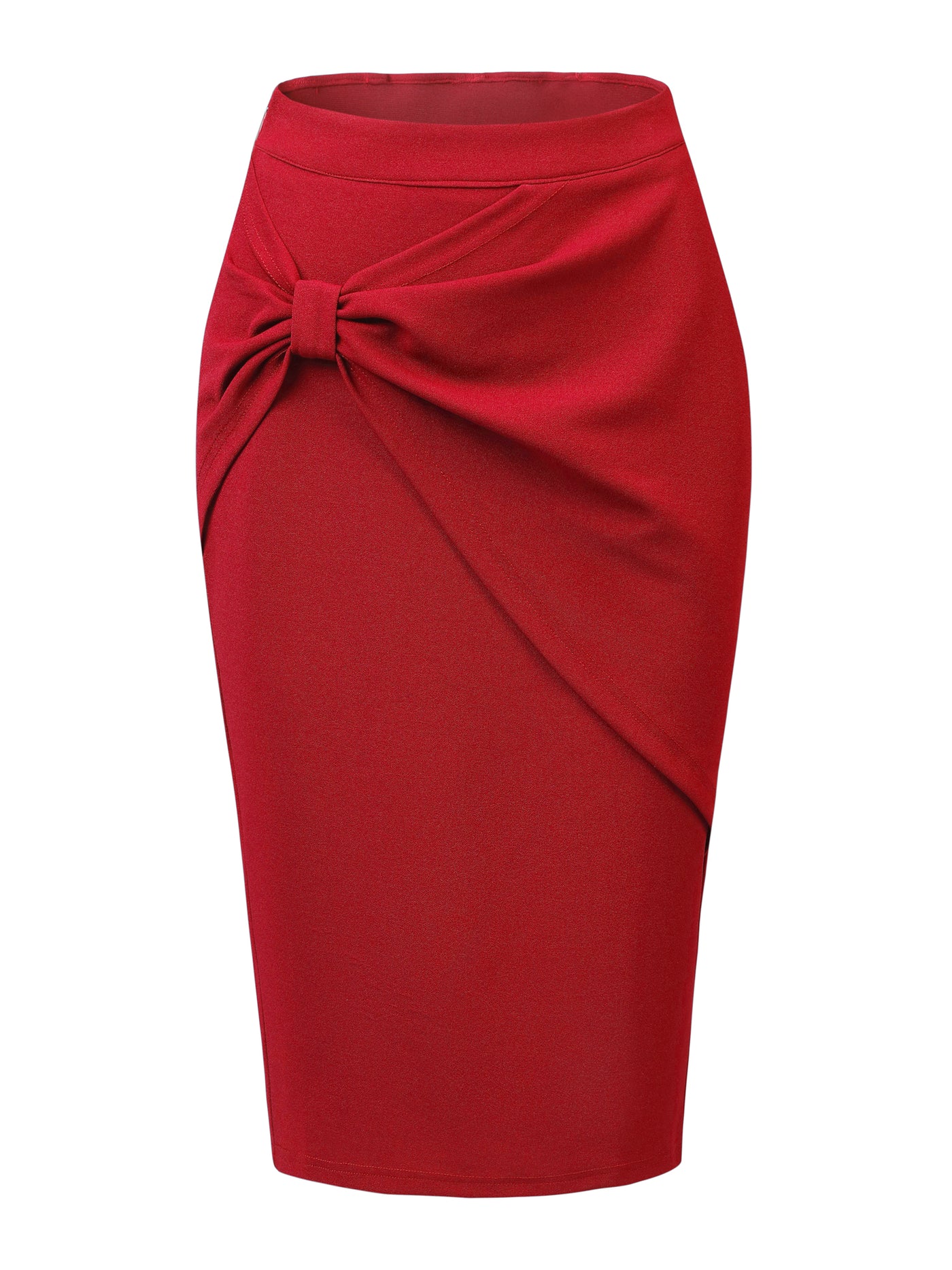 Allegra K Work Pencil Ruched High Waist Bodycon Midi Skirt