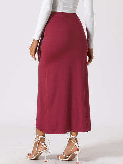 High Waisted Summer Beach Slit Maxi Wrap Long Skirt