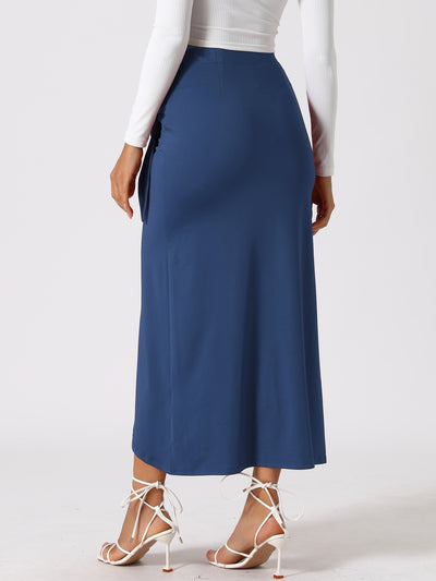 High Waisted Summer Beach Slit Maxi Wrap Long Skirt